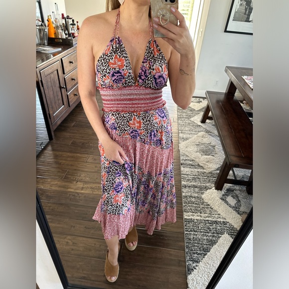 Free People High Low Backless Floral Dress Size Small - Picture 9 of 14